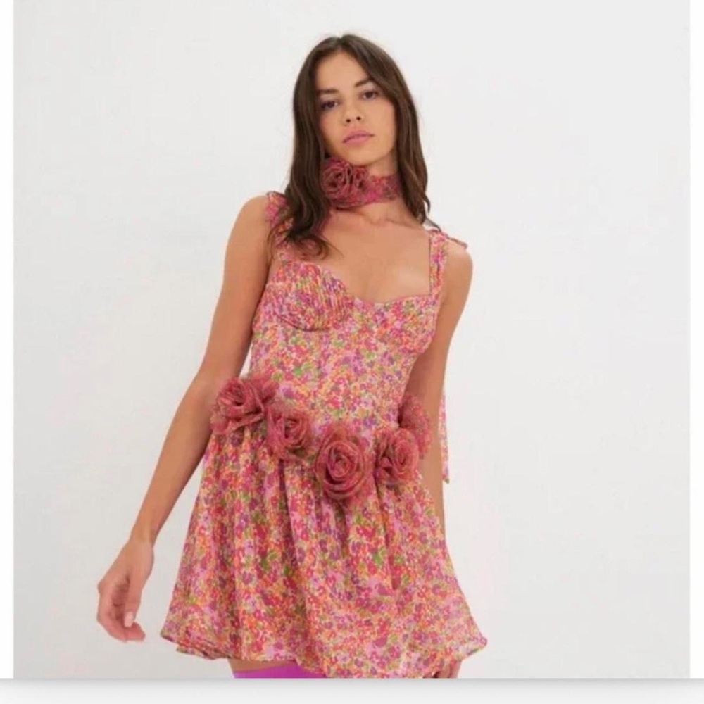 for love and lemons rose floral pink dress